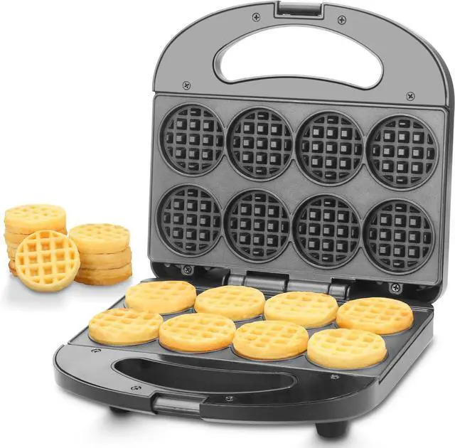 Main image of Mini Waffle Maker Machine, Small Waffle Bites Maker for Kids, Makes 8 x 2 Tiny Waffle Bites, Ideal for Breakfast, Snacks, Desserts and More
