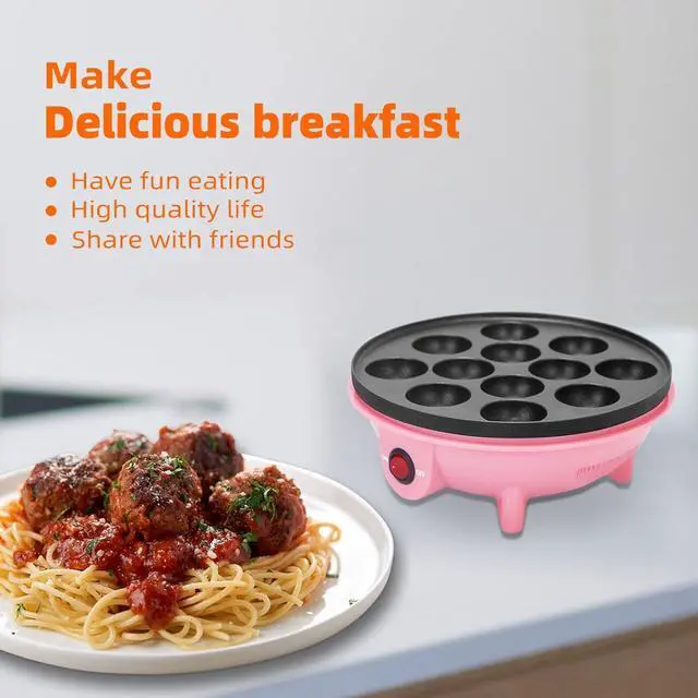 Alt view image 6 of 6 - Electric Takoyaki Maker With Free Takoyaki Tools for Takoyaki Octopus Ball Cake Pop Ebelskiver 8 Inches Nonstick
