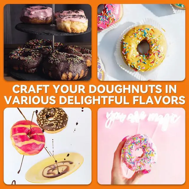 Alt view image 6 of 7 - Bakers Friend Mini Donut Maker Machine for Home, 6 x 3'' Mini Doughnut Maker Machine, Donut Maker for Kids, Maquina Para Hacer Donas, Donut Baking Pan, Donut Party, Aqua