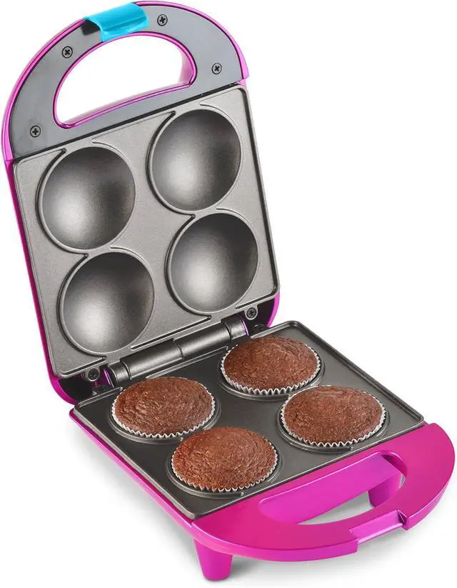 Alt view image 2 of 5 - Disney Minnie Mouse Mini Cupcake Maker with Liners by Select Brands - with 100 Liners for Baking - Includes Candy Bow Mold & Recipes - Makes 4 Mini Cupcakes