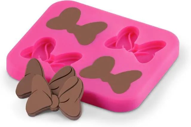 Alt view image 5 of 5 - Disney Minnie Mouse Mini Cupcake Maker with Liners by Select Brands - with 100 Liners for Baking - Includes Candy Bow Mold & Recipes - Makes 4 Mini Cupcakes