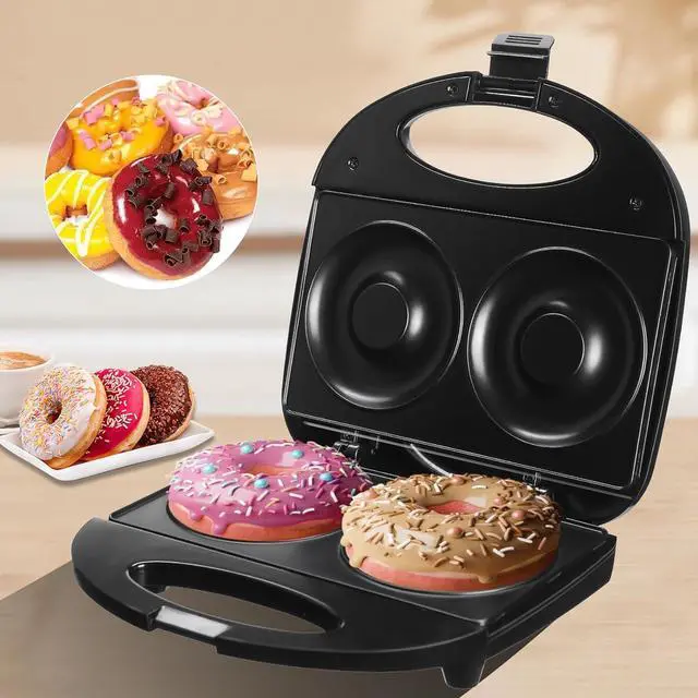 Alt view image 7 of 7 - Donut Maker,Doughnut Machine,Bake 2 Donuts,Double-sided heating, Non-stick Surface, Perfect for Breakfast,for Commercial or Family Use,Easy to Clean