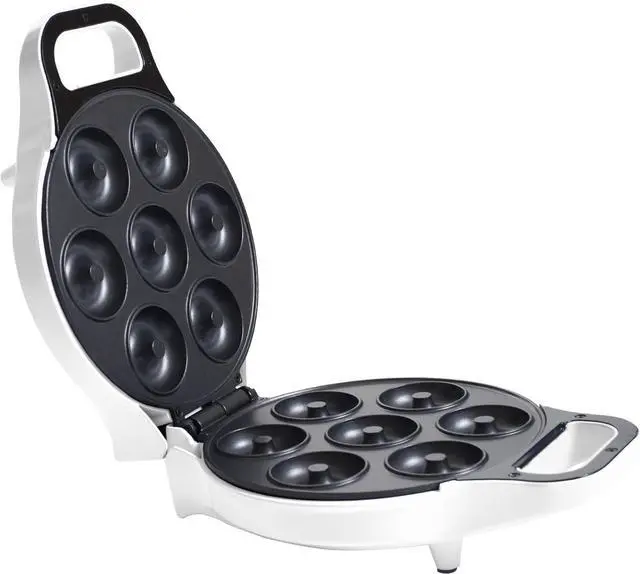Alt view image 5 of 5 - Chef Buddy Mini Donut Maker, Durable, Nonstick Easy to Use Mini Baking Machine - Cooks 7 Mini Doughnuts at a Time - Glazed, Frosted with Sprinkles, Nuts, or Vegan Donuts, & More, (White)