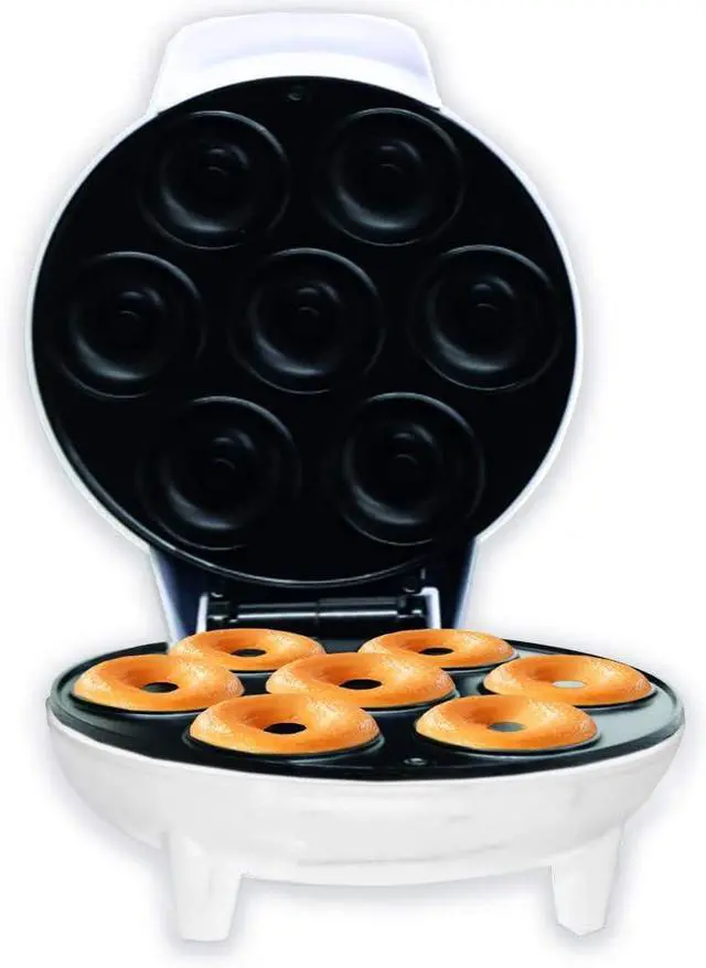 Alt view image 6 of 7 - Courant Mini Donut Maker Machine for Holiday, Kid-Friendly, Breakfast or Snack, Desserts & More with Non-stick Surface, Makes 7 Doughnuts, White
