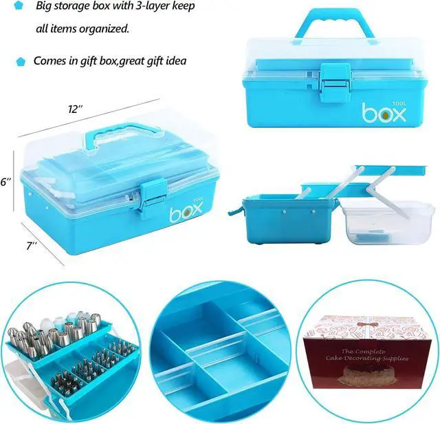 Alt view image 5 of 7 - Cake Decorating Tools Supplies Kit - 368Pcs Baking Supplies with Storage Case for Beginners - Icing Piping Bags and Tips Set For Cookies, Cupcake & Cake Frosting Fondant Decorating