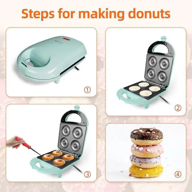 Alt view image 6 of 6 - Mini Donut Maker for Kids Make 4 Doughnuts