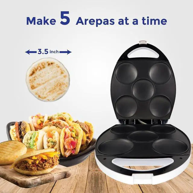 Alt view image 5 of 7 - Electric Arepa Maker and Mini Pancake Maker by StarBlue with FREE Arepa Recipes eBook - Quick and making 5 Venezuela and Colombia styles Arepas in 6 minutes AC 120V 60Hz 1200W