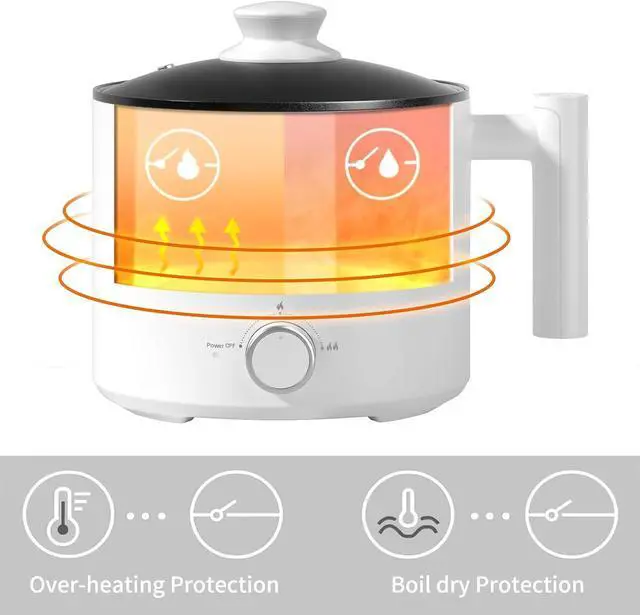 Alt view image 5 of 7 - Food Party Hot Pot Electric Pot for Cooking Ramen Cooker 1.8L College Dorm Room Essentials Mini Hotpot Shabu Shabu Pot 110V Noodle Cooker Non Stick