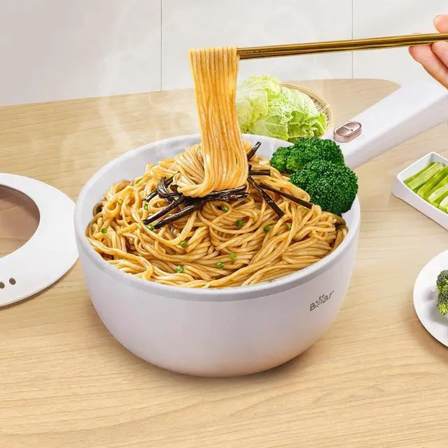 Alt view image 6 of 6 - Bear Hot Pot Electric, 2L Multifunctional Portable Cooking Pot, 1000W Rapid Noodles Electric, Non-Stick Frying Pans for Steak, Egg, Ramen, Oatmeal With Dual Power Adjustment