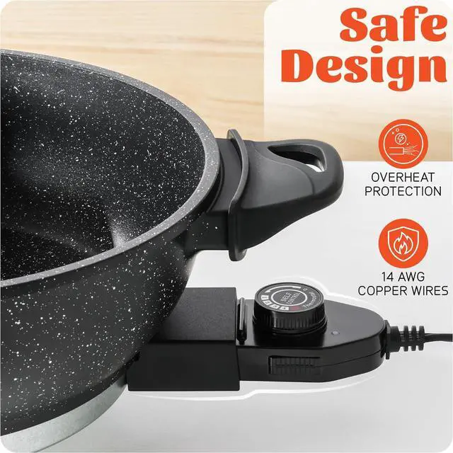 Alt view image 6 of 7 - 4L Electric Hot Pot with Divider - Dual-Flavor Shabu Shabu Pot with Slow Cooker Function, 1500W, Ideal for Family Meals & Social Gatherings, Black
