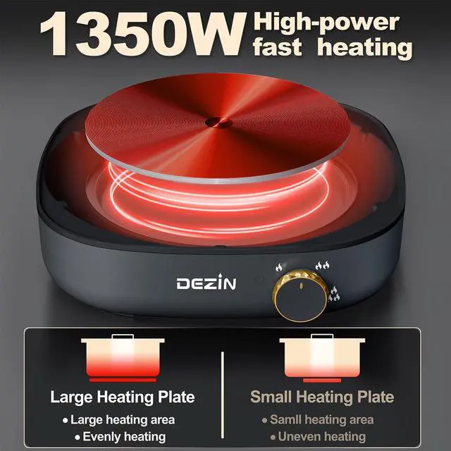 Alt view image 5 of 7 - Dezin Electric Shabu Shabu Pot with Removable Pot, 4L Non-Stick Hot Pot Electric with Dual-Power Control, Electric Pot with Tempered Glass Lid for Party, Family and Friend Gathering