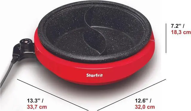 Alt view image 2 of 7 - Starfrit The Rock Dual-Sided Electric Hot Pot - 3L - Rock.Tec Non-Stick - Variable Temperature Control - 1200W