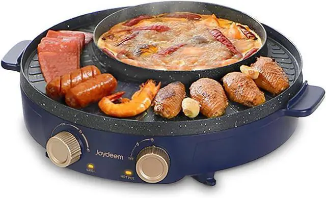 Main image of Joydeem Electric Grill with Shabu Shabu Hot Pot, Compact Korean BBQ Hotpot Combo Machine, 2L Hot Pot, Suitable for 1-4 People, JD-SK3407