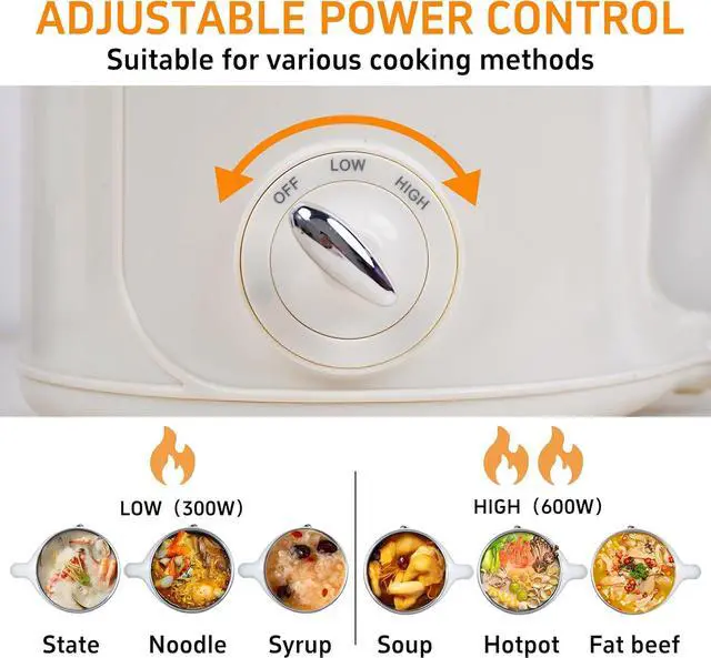 Alt view image 3 of 6 - Electric Hot Pot with Steamer: 2.0L Ramen Cooker, Multifunctional Stainless Steel Electric Pot, Portable, Dual Power Adjustment for Dorm, Office, Travel