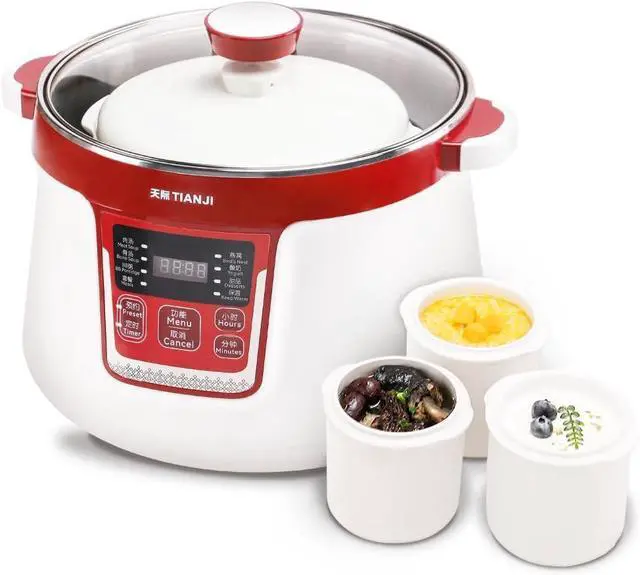 Main image of Electric Stew Pot, Ceramic Pot for Soup, Desserts, Bird's Nest, Multiple ceramic liners, DGD32-32CG