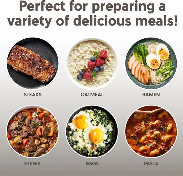 Alt view image 6 of 6 - COOK WITH COLOR Electric Hot Pot, 1.6L Mini Cooker, 700W Power, Non-Stick Surface, Thermal Cut-Out Protection, Perfect for Rice, Noodles, Soups, Stews, Dorms, Apartments, and Small Kitchens, Greige