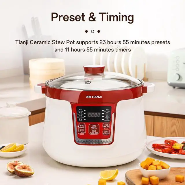 Alt view image 5 of 6 - Electric Stew Pot, Ceramic Pot for Soup, Desserts, Bird's Nest, Multiple ceramic liners, DGD32-32CG