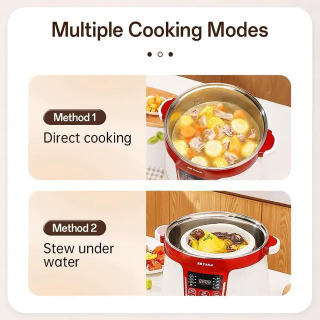 Alt view image 4 of 6 - Electric Stew Pot, Ceramic Pot for Soup, Desserts, Bird's Nest, Multiple ceramic liners, DGD32-32CG