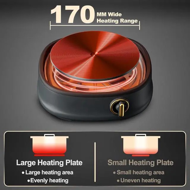 Alt view image 4 of 7 - Dezin Electric Shabu Shabu Pot with Removable Pot, 3L Non-Stick Hot Pot Electric with Dual-Power Control, Electric Pot with Tempered Glass Lid for Party, Family and Friend Gathering