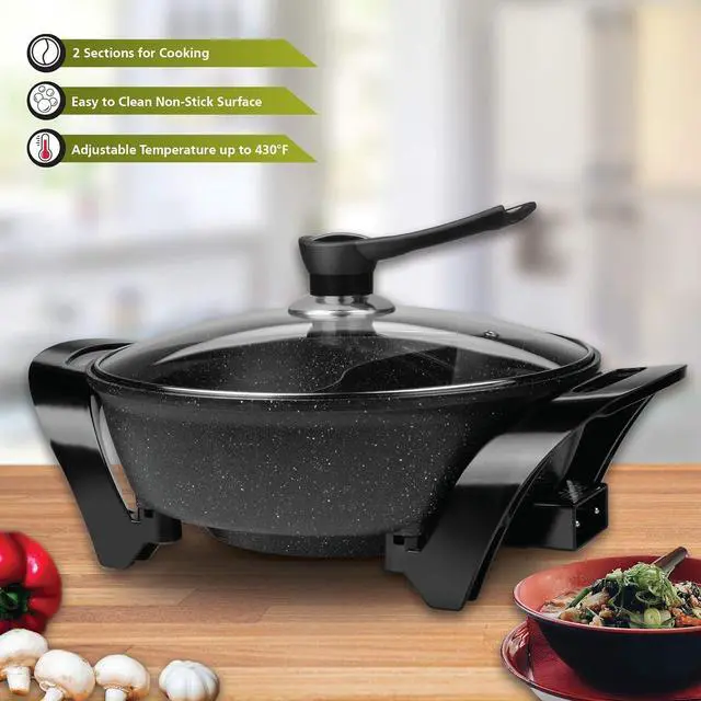 Alt view image 2 of 7 - Brentwood SK-72BK hot Pot, 17"x12.5"x9", Black
