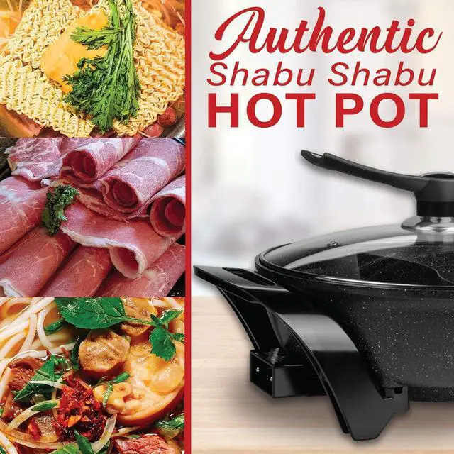 Alt view image 3 of 7 - Brentwood SK-72BK hot Pot, 17"x12.5"x9", Black