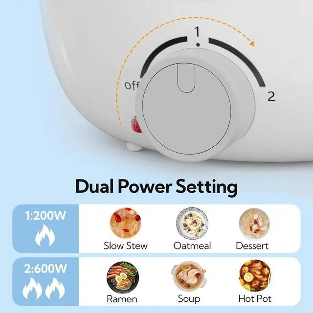 Alt view image 2 of 7 - Hot Pot Electric, 1.5L Pink Portable Ramen Cooker with Over-Heating/Boil Dry Protection, Mini Hot Pot for Ramen, Egg, Pasta, Dumpling, Soup, Porridge, Oatmeal (white)