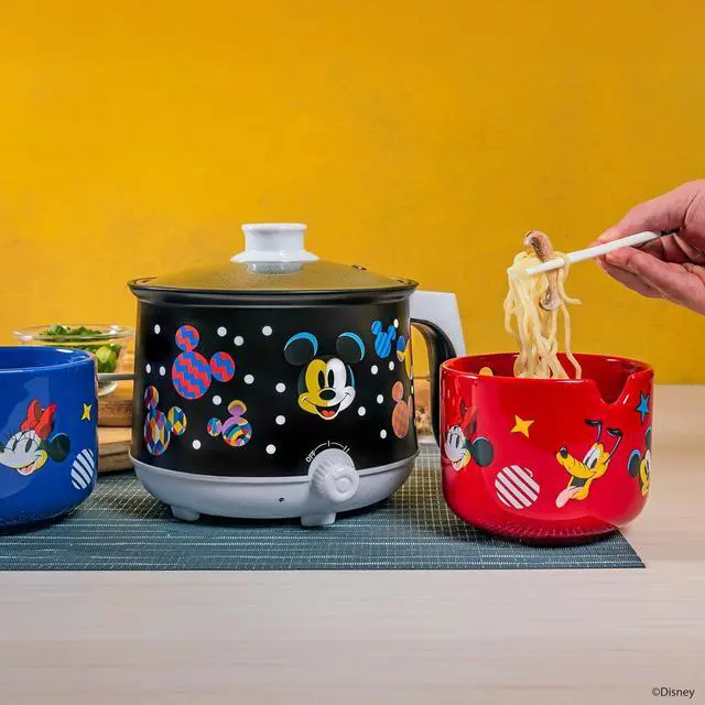 Alt view image 2 of 7 - Uncanny Brands Disney Mickey Mouse Hot Pot with Ramen Bowls - Cook with Your Favorite Disney Character