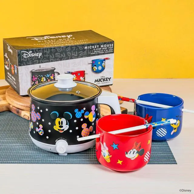 Alt view image 4 of 7 - Uncanny Brands Disney Mickey Mouse Hot Pot with Ramen Bowls - Cook with Your Favorite Disney Character