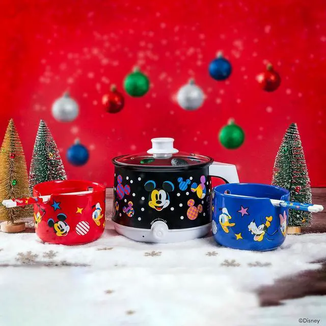 Alt view image 6 of 7 - Uncanny Brands Disney Mickey Mouse Hot Pot with Ramen Bowls - Cook with Your Favorite Disney Character
