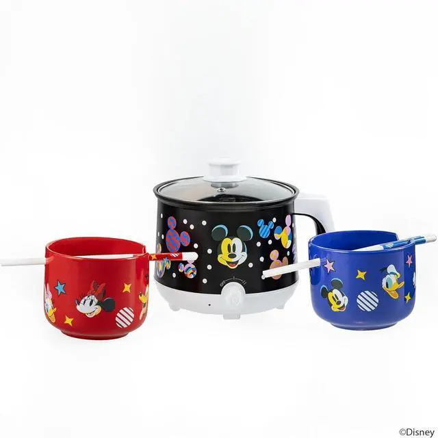 Alt view image 7 of 7 - Uncanny Brands Disney Mickey Mouse Hot Pot with Ramen Bowls - Cook with Your Favorite Disney Character
