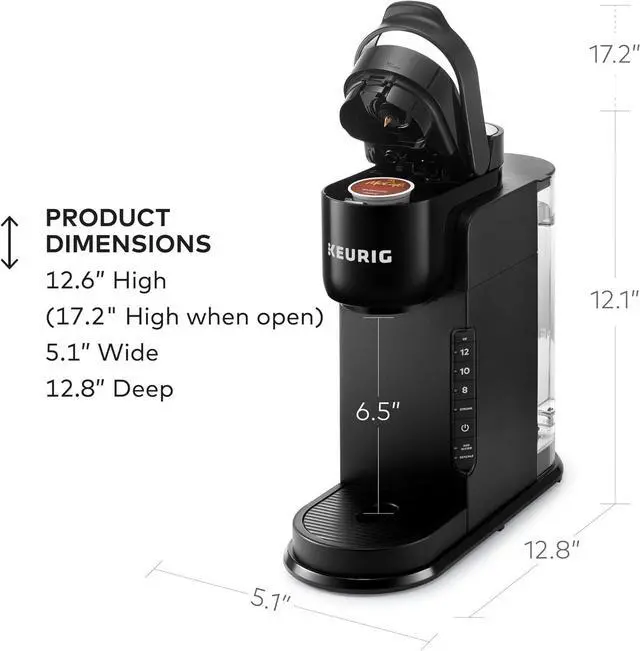 Alt view image 3 of 6 - Keurig K-Express Single Serve K-Cup Pod Coffee Maker, 3 Brew Sizes, Strong Button Feature, 42oz Removable Reservoir, Black