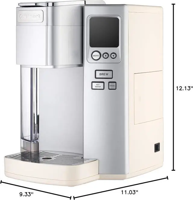 Alt view image 6 of 6 - Cuisinart Coffee Maker, Single Serve 72-Ounce Reservoir Coffee Machine, Programmable Brewing & Hot Water Dispenser, Stainless Steel SS-10CRM, Cream