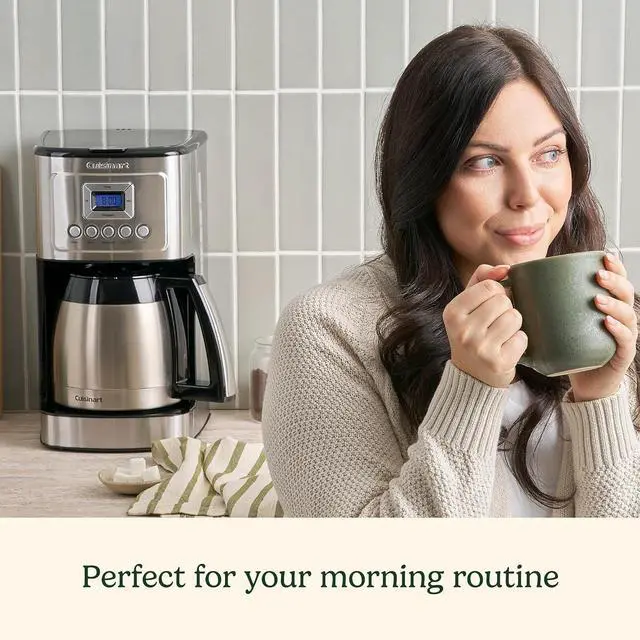 Alt view image 2 of 6 - Cuisinart 12-Cup Coffee Maker with Thermal Coffee Carafe, Stainless Steel, Programmable Large Capacity Drip Coffee Machine for Home or Office, DCC-3400NAS, Silver