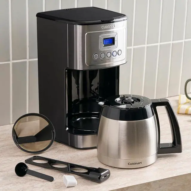 Alt view image 6 of 6 - Cuisinart 12-Cup Coffee Maker with Thermal Coffee Carafe, Stainless Steel, Programmable Large Capacity Drip Coffee Machine for Home or Office, DCC-3400NAS, Silver