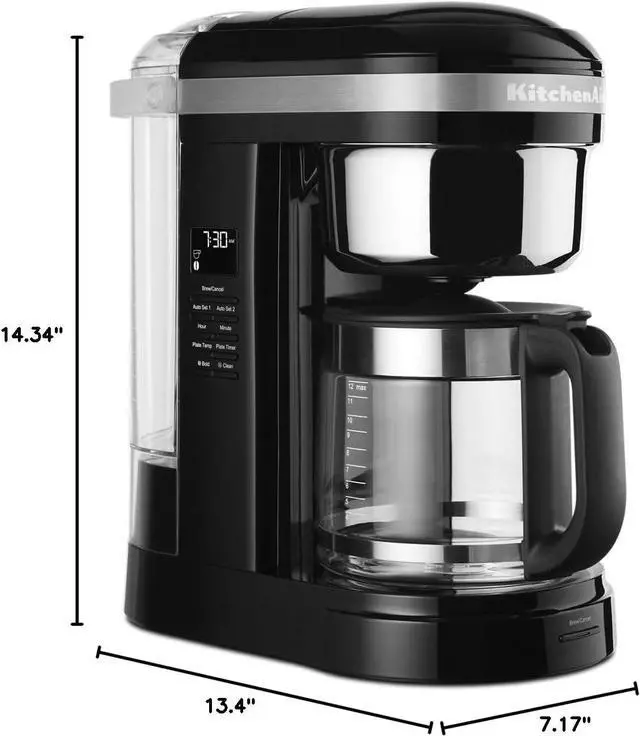 Alt view image 7 of 7 - KitchenAid 12 Cup Drip Coffee Maker with Spiral Showerhead and Programmable Warming Plate - KCM1209