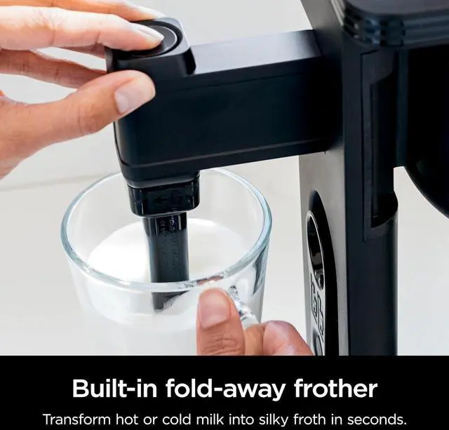Alt view image 5 of 7 - Ninja Specialty Coffee Maker, Hot & Iced Coffee, 6 Brew Styles, 8 Sizes, Small Cup to Travel Mug, 10-Cup Carafe, Fold-Away Frother, Permanent Filter, Removable Reservoir, Black, CM401