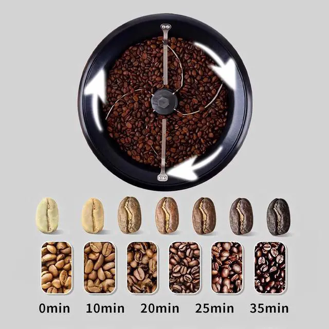 Alt view image 3 of 7 - WINB Coffee Roaster Machine for Home Use, 110V Household Electric Coffee Bean Roaster with Timer Roasting Machine Peanut Bean Home Coffee Roaster