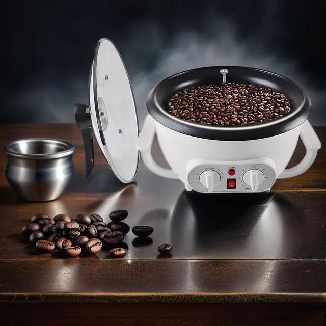 Alt view image 7 of 7 - WINB Coffee Roaster Machine for Home Use, 110V Household Electric Coffee Bean Roaster with Timer Roasting Machine Peanut Bean Home Coffee Roaster