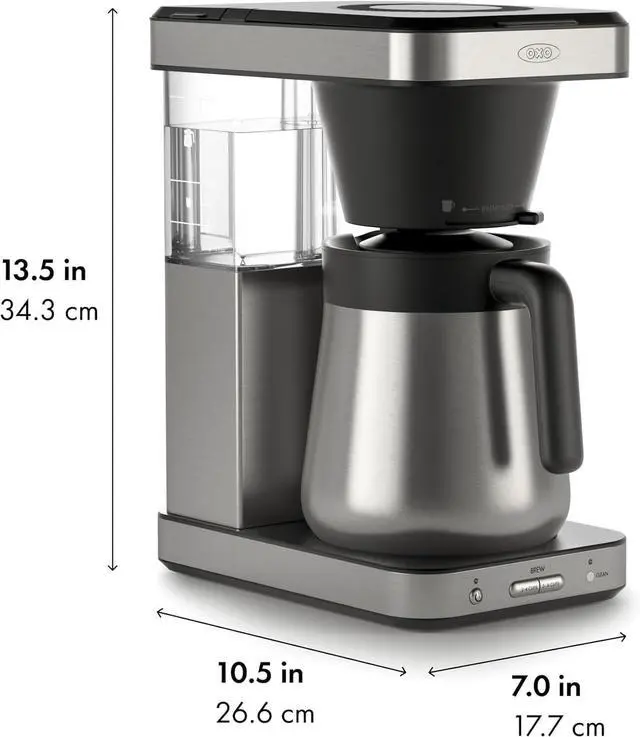 Alt view image 7 of 7 - OXO Brew 8-Cup Coffee Maker - Single-Serve & Carafe, Thermal Stainless Steel, SCA Certified