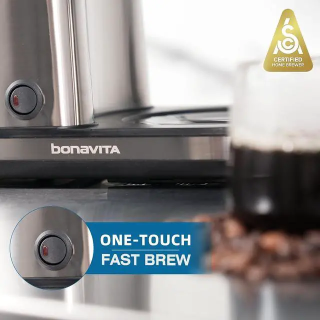 Alt view image 4 of 6 - Bonavita 5 Cup Drip Coffee Maker Machine, One-Touch Pour Over, Auto Pause Brewing with Stainless Steel Double Wall Thermal Carafe, SCA Certified, Dishwasher Safe, BV1500TS