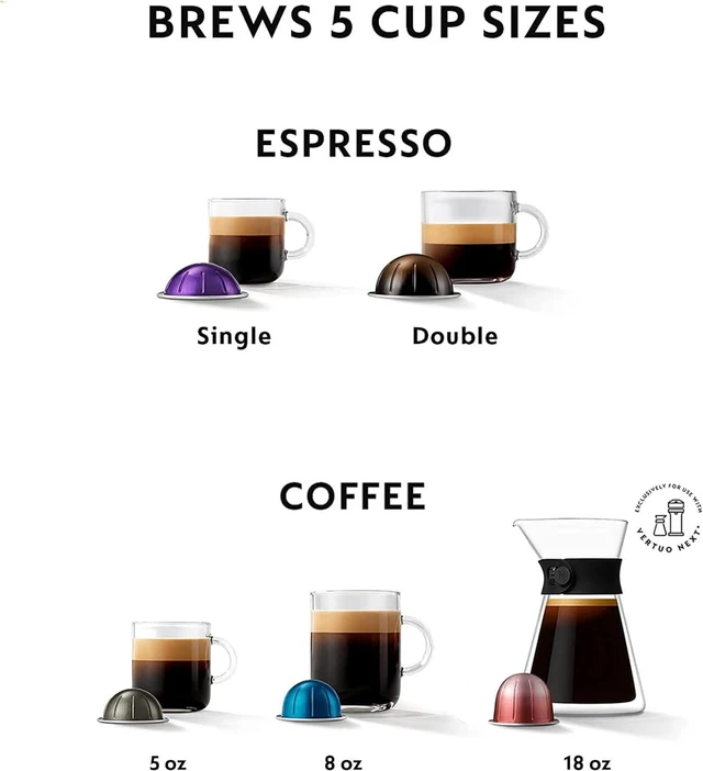 Alt view image 3 of 7 - Nespresso Vertuo Next Coffee and Espresso Maker by Breville, Navy