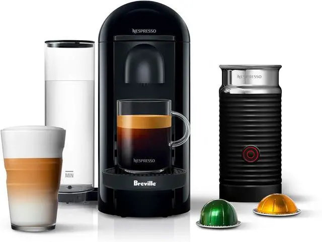 Main image of Nespresso Vertuo Plus Coffee and Espresso Maker by Breville, Ink Black with Aeroccino Milk Frother