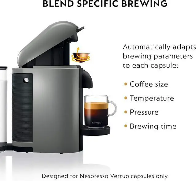 Alt view image 5 of 7 - Breville Nespresso VertuoPlus Coffee and Espresso Machine by Breville,8 ounce,Grey