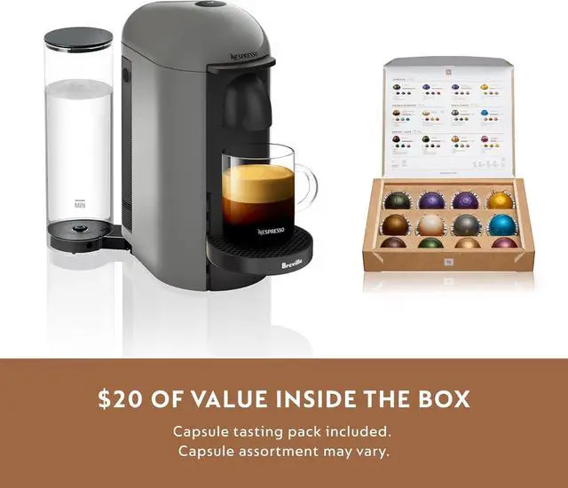 Alt view image 7 of 7 - Breville Nespresso VertuoPlus Coffee and Espresso Machine by Breville,8 ounce,Grey