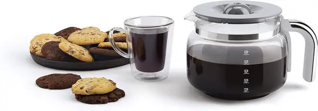 Alt view image 3 of 6 - Smeg 50's Retro Style Aesthetic Drip Coffee Machine with 10 Cup Glass Carafe, Auto Start Feature, Keep Warm Plate, and Two Coffee Strength Settings (Red)