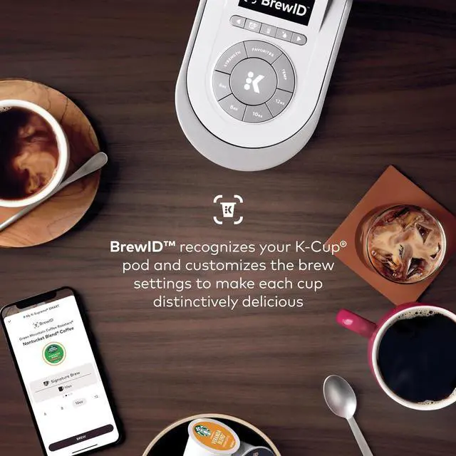 Alt view image 4 of 7 - Keurig K-Supreme SMART Single Serve Coffee Maker With WiFi Compatibility, 4 Brew Sizes, And 66oz Removable Reservoir, Compatible with Alexa, White