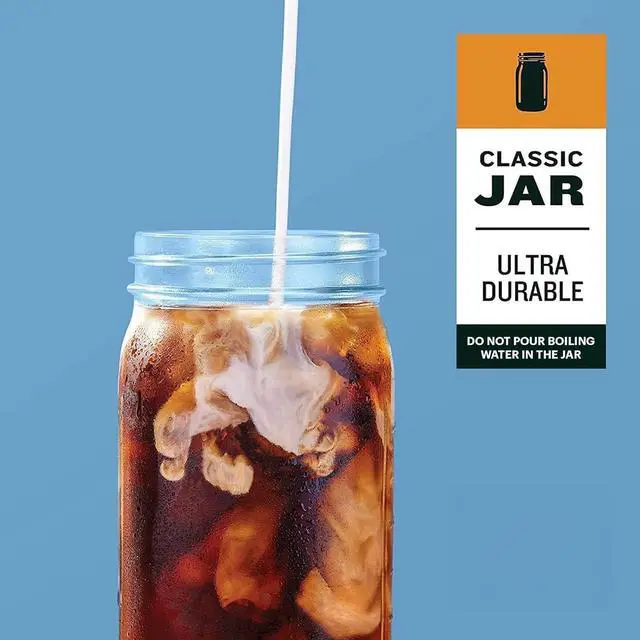 Alt view image 3 of 7 - County Line Kitchen Glass Cold Brew Coffee Maker with Lid - Wide Mouth, 2 Quart (64 oz) - Heavy Duty, Leak Proof - Sun & Iced Tea Pitcher, Cold Brew Coffee, Breast Milk Storage, Water - Gray