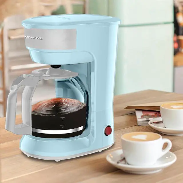 Alt view image 7 of 7 - OVENTE 12-Cup Drip Coffee Maker with Borosilicate Glass Carafe, One-Touch Operation Machine, Anti-Drip System, Reusable Filter and Clear View Water Gauge, Ideal for Home or Office, Light Blue CM412LBL