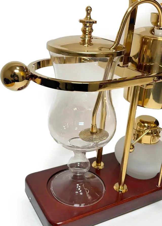 Alt view image 3 of 7 - Nispira Belgium Royal Family Balance Syphon Unique Gravity Vintage Coffee Maker Vacuum Brewing System Gold 500 ml