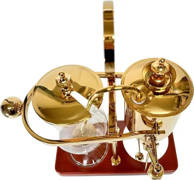 Alt view image 4 of 7 - Nispira Belgium Royal Family Balance Syphon Unique Gravity Vintage Coffee Maker Vacuum Brewing System Gold 500 ml